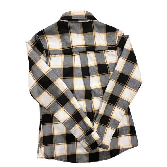 DIXXON Womens Loud Lacquer Flannel Sz S Limited Gold Black Snap buttons NWOT - Picture 2 of 10